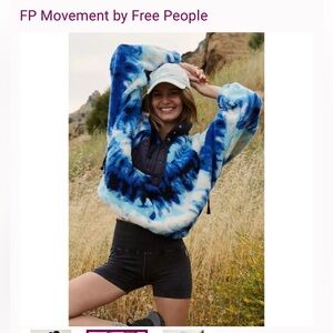 NWOT FREE PEOPLE movement rocky ridge pullover ocean tie dye comb - XL